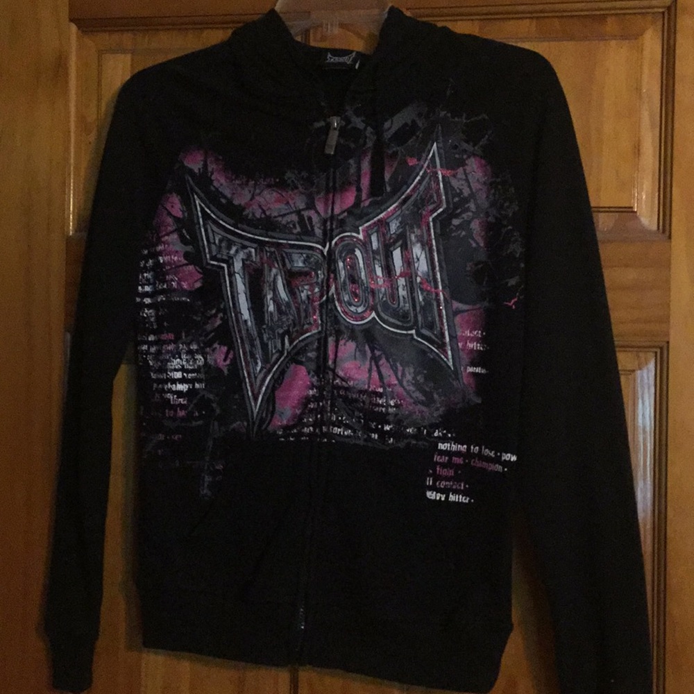 Tapout hoodie with pink sparkles